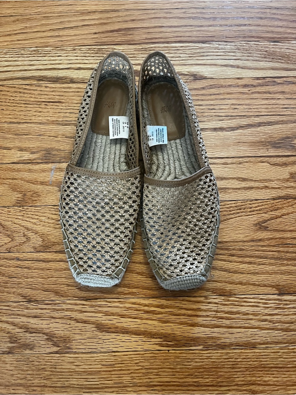 H&M Women's Woven Espadrille Flats in Light Tan